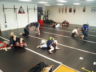 Inside a brazilian jiu jitsu open mat