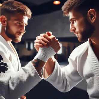 A BJJ and Judo Practioner engaging