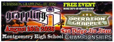 Grappling X 8/16/2026 San Diego Jiu Jitsu Championships. National City, CA