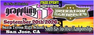 Grappling X 9/20/2026 South Bay Jiu Jitsu Championships San Jose, CA