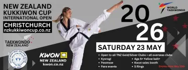 Taekwondo NZ Kukkiwon Cup International Open 2026